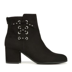 Sam Edelman Black Suede Lace-Up Ankle Booties
